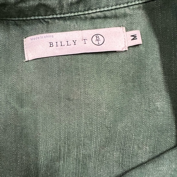 Billy T Womens Pine Green Long Sleeve Button Up City 2-Way Shirt Dress Size M - Picture 7 of 9